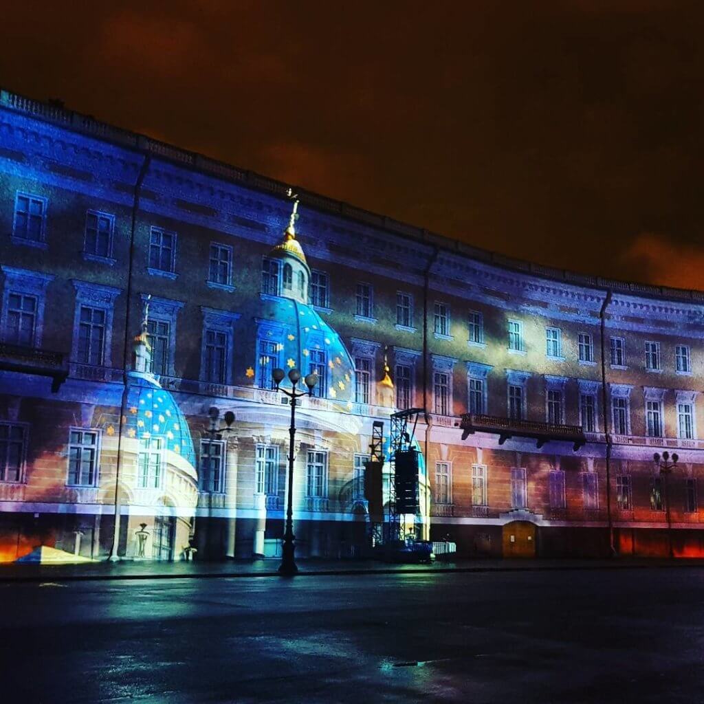 Light show on Palace Square, Saint-Petersburg